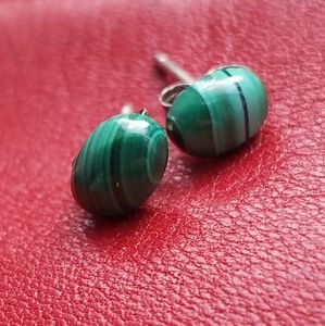 Sterling Malachite Studs